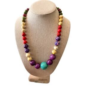 Stone Necklace Multicolor Women's Jewelry Stone Boho Purple Blue